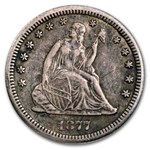 1877-CC Liberty Seated Quarter XF