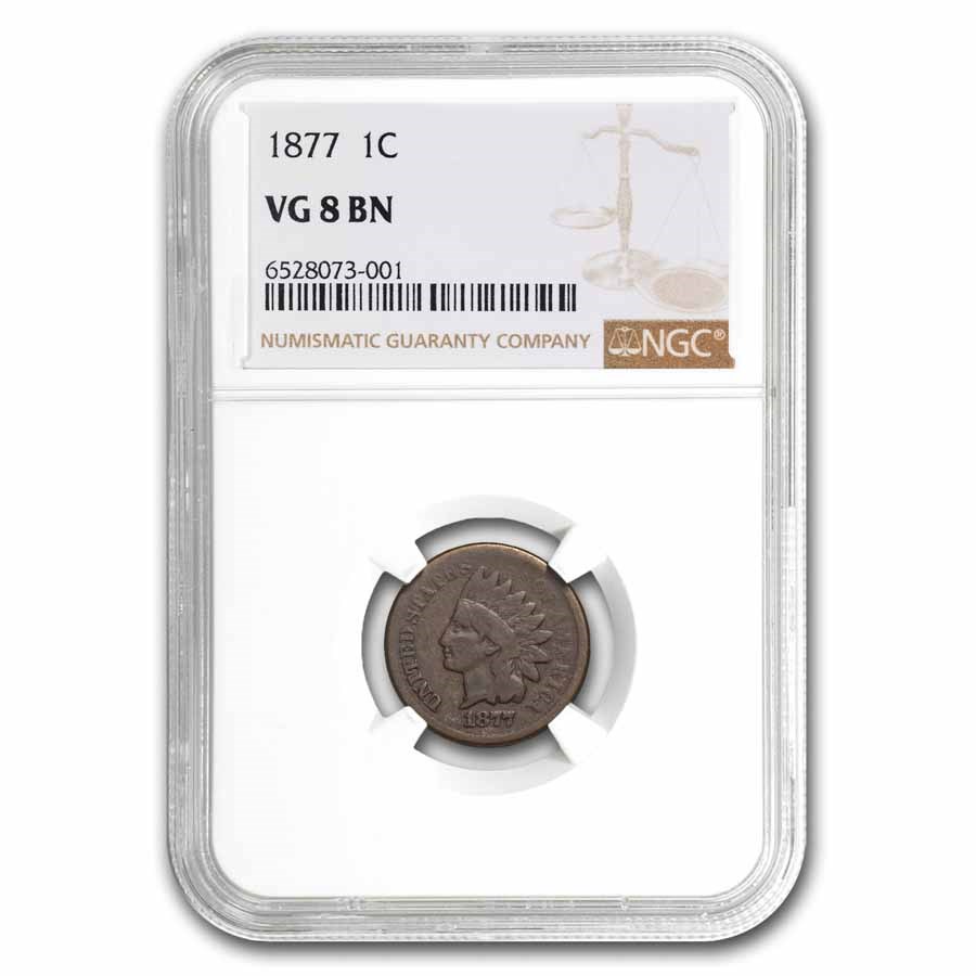 1877 Indian Head Cent VG-8 NGC (Brown)