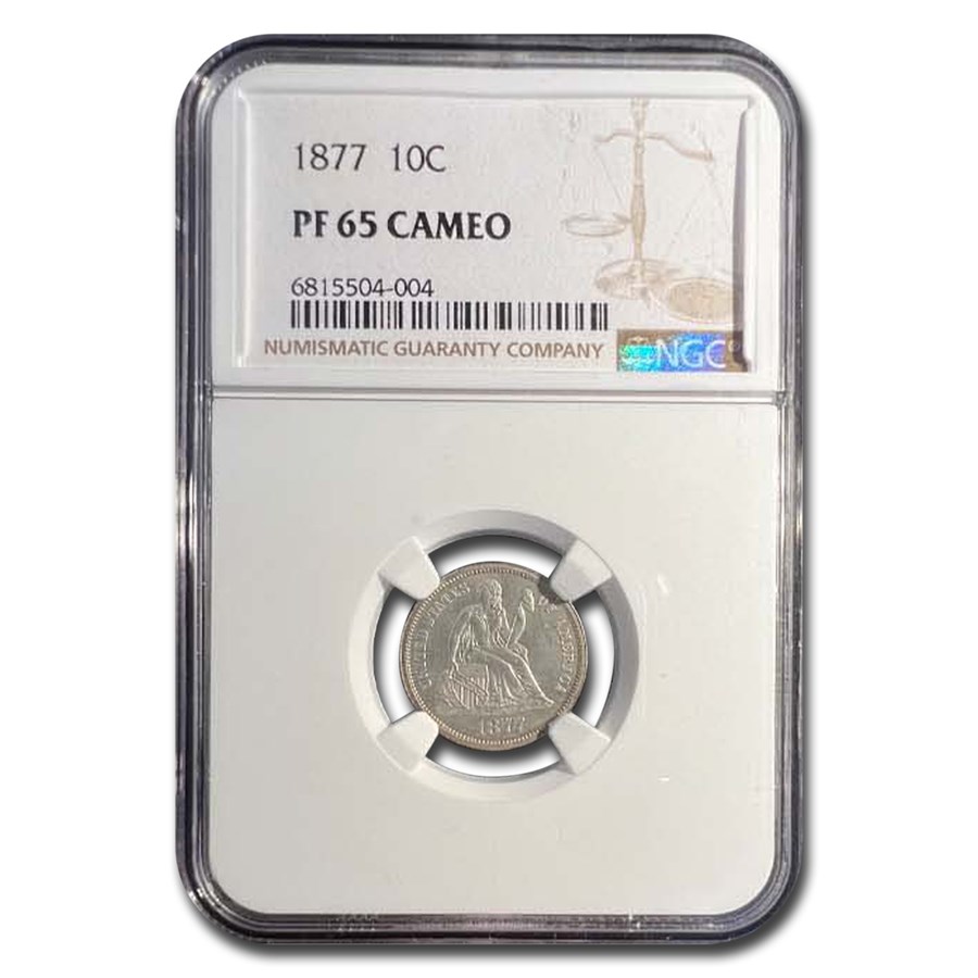 1877 Liberty Seated Dime PF-65 Cameo NGC