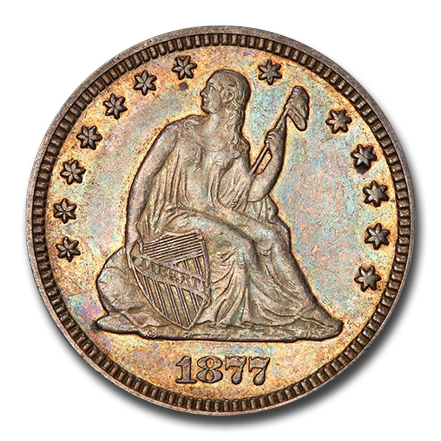 Buy 1877 Liberty Seated Quarter AU-53 PCGS | APMEX