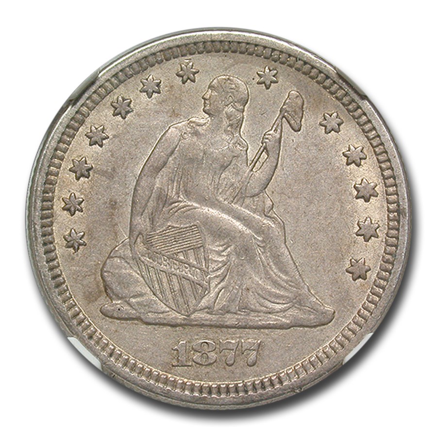 Buy 1877 Liberty Seated Quarter AU-55 NGC | APMEX