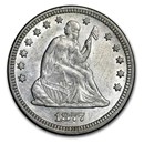 1877 Liberty Seated Quarter AU