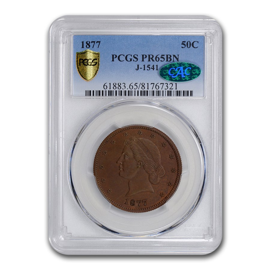 1877 Paquet Half Dollar Pattern PR-65 Brown PCGS CAC (J-1541)