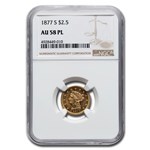 1877-S $2.50 Liberty Gold Quarter Eagle AU-58 NGC (PL)