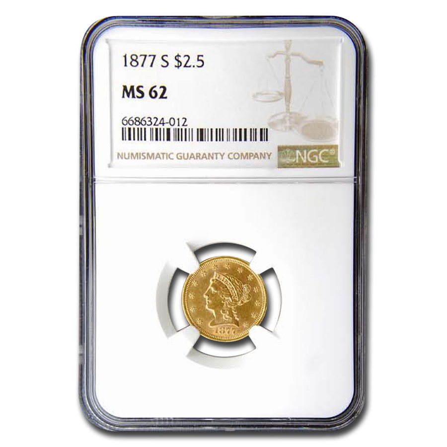 Buy 1877-S $2.50 Liberty Gold Quarter Eagle MS-62 NGC | APMEX