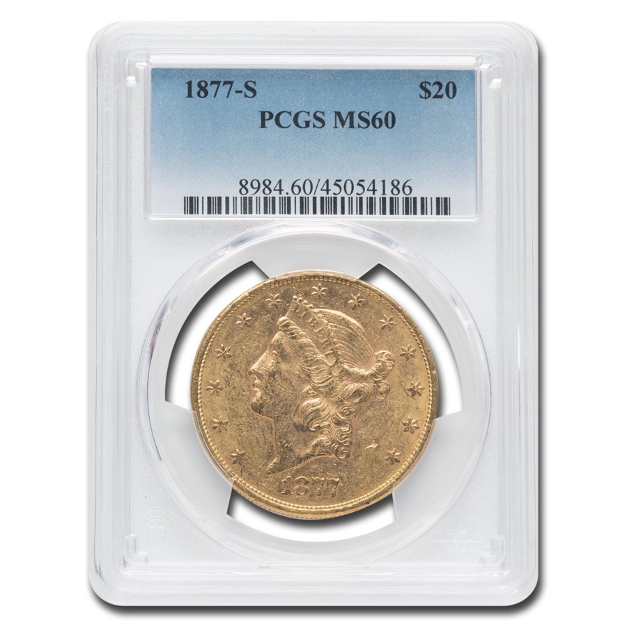 Buy 1877-S $20 Liberty Gold Double Eagle MS-60 PCGS | APMEX