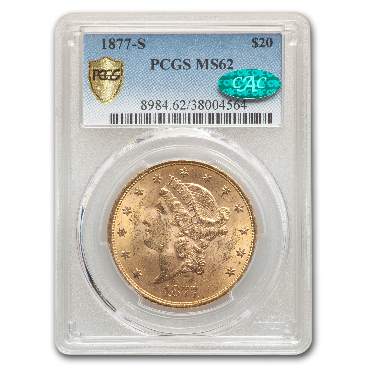 Buy 1877-S $20 Liberty Gold Double Eagle MS-62 PCGS CAC | APMEX