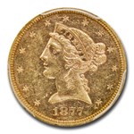 1877-S $5 Liberty Gold Half Eagle MS-60 PCGS