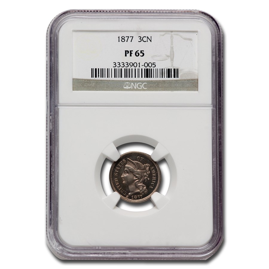 1877 Three Cent Nickel PF-65 NGC