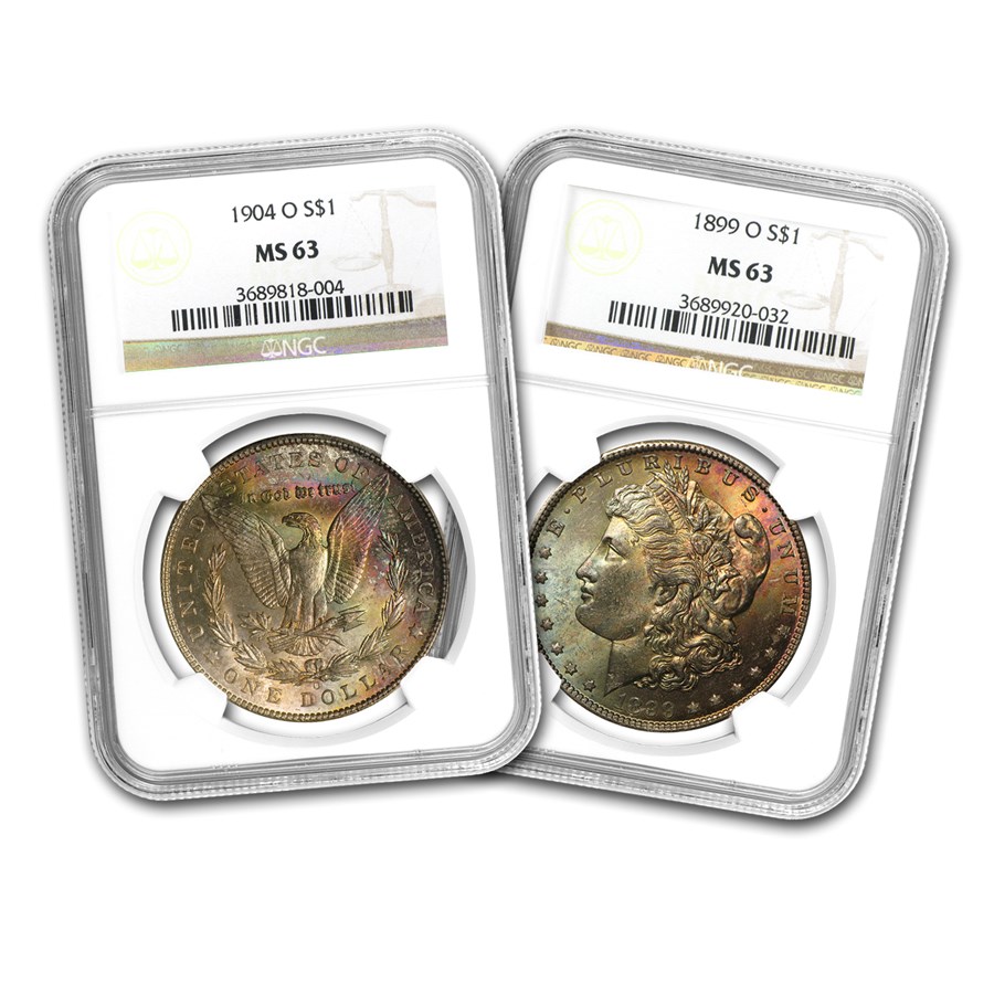 1878-1904 Morgan Dollars MS-63 NGC (Beautifully Toned)