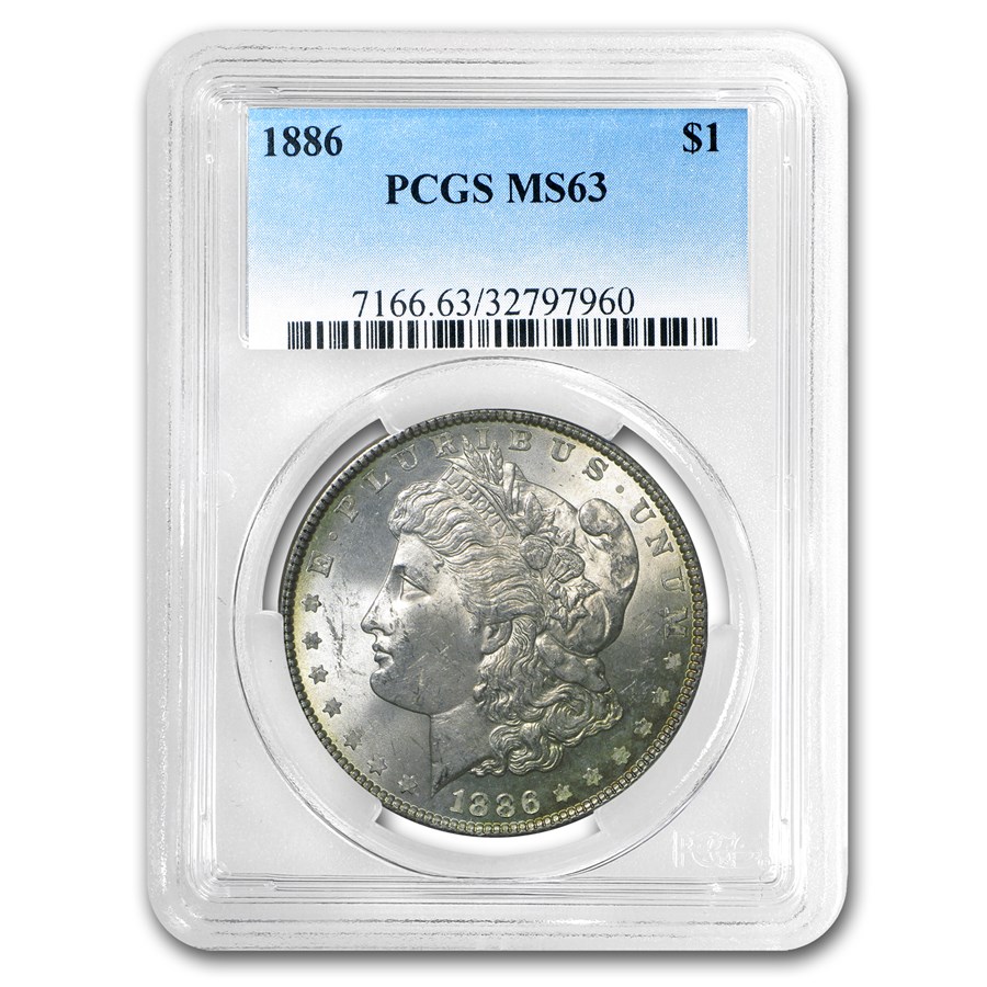 1878-1904 Morgan Dollars MS-63 PCGS (Toned, Obv/Rev)