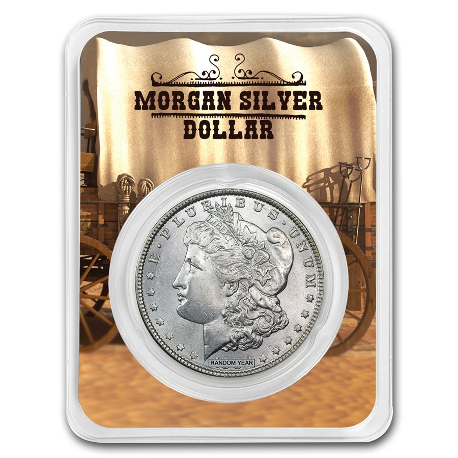 1878-1904 Morgan Silver Dollar Wagon Card BU (Random Year)