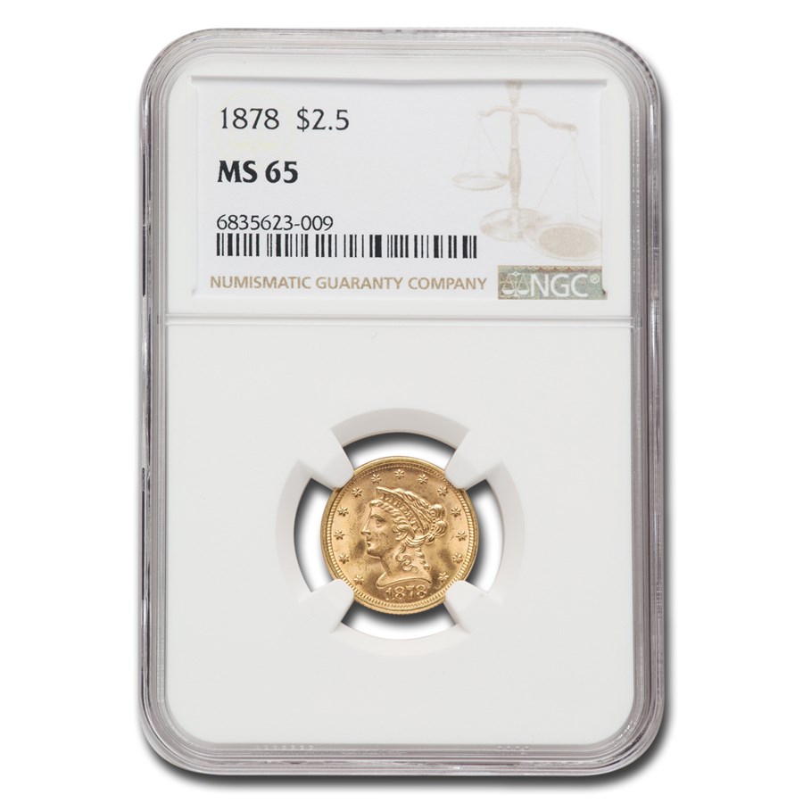 1878 $2.50 Liberty Gold Quarter Eagle MS-65 NGC