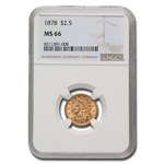 1878 $2.50 Liberty Gold Quarter Eagle MS-66 NGC