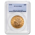 1878 $20 Liberty Gold Double Eagle MS-62 PCGS