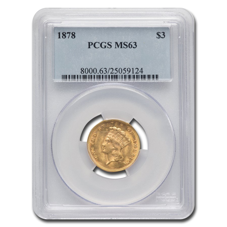 Buy 1878 $3 Gold Princess MS-63 PCGS | APMEX