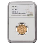 1878 $3 Gold Princess MS-64+ NGC