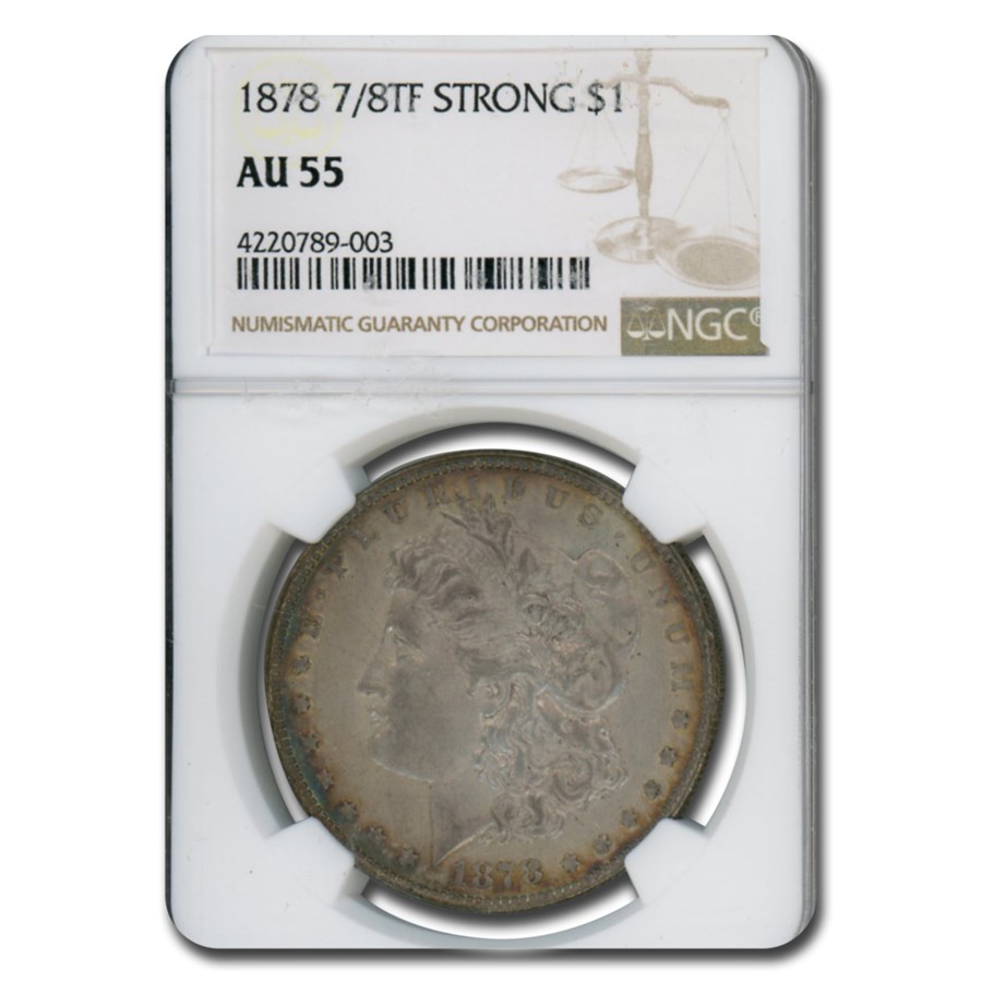 1878 7/8 TF Morgan Dollar AU-55 NGC (Strong)