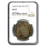 1878 7 TF Rev of 79 Morgan Dollar AU-53 NGC