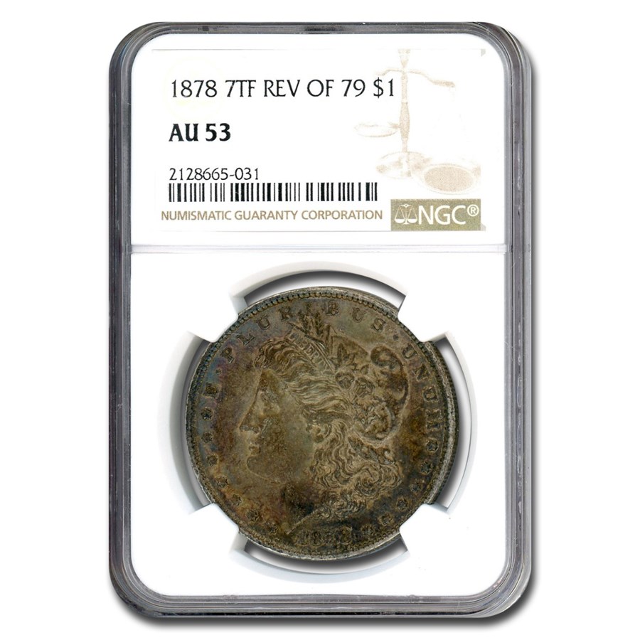 1878 7 TF Rev of 79 Morgan Dollar AU-53 NGC