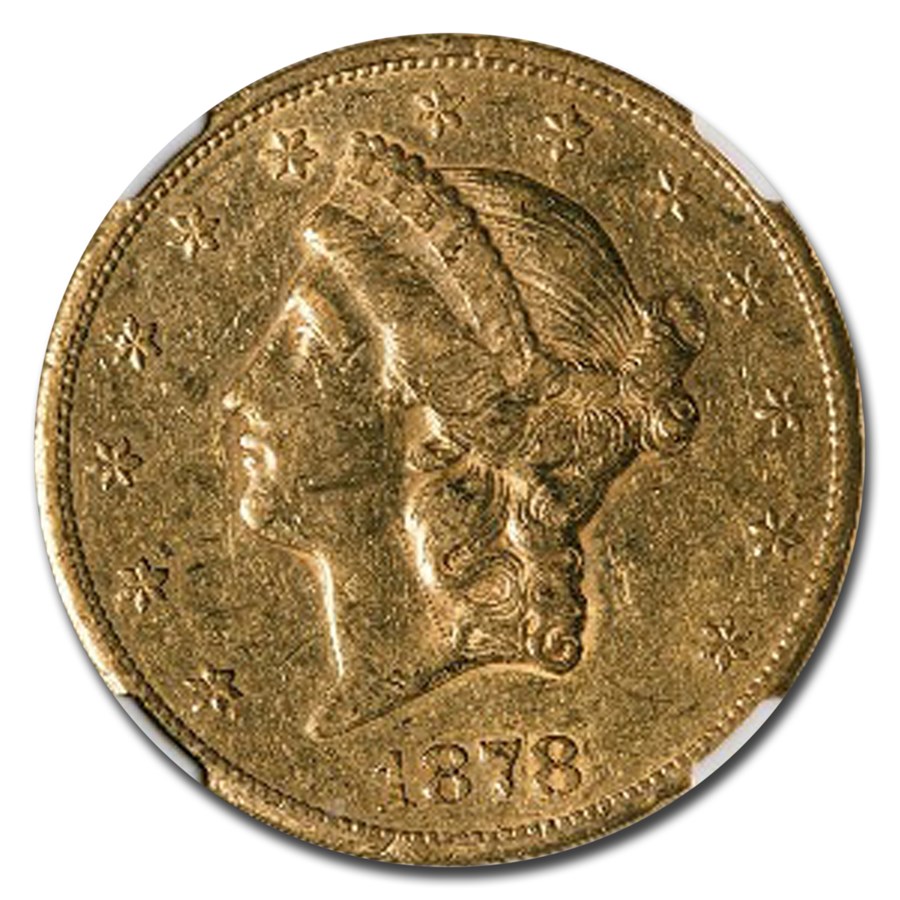 1878-CC $20 Liberty Gold Double Eagle AU-55 NGC