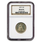 1878 Liberty Seated Quarter MS-64 NGC (PL)