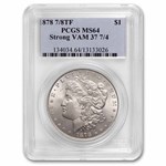 1878 Morgan Dollar 7/8 TF MS-64 PCGS (Strong)