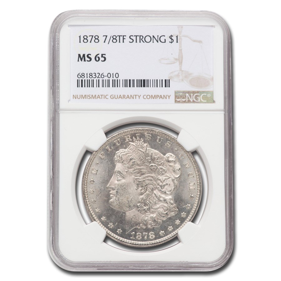 1878 Morgan Dollar 7/8 TF MS-65 NGC (Strong)