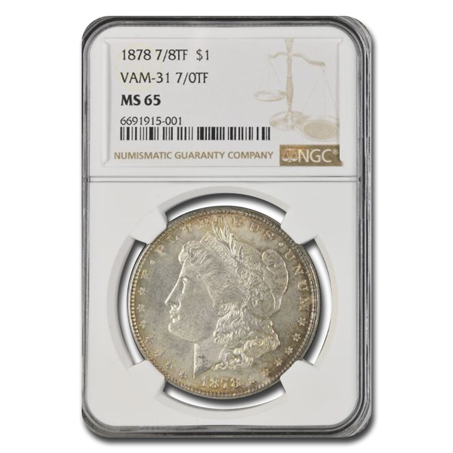 1878 Morgan Dollar 7/8 TF MS-65 NGC (VAM-31 7/0 TF)