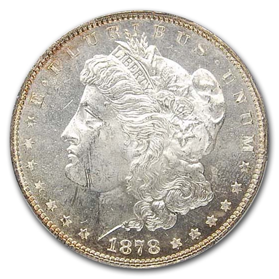 1878 Morgan Dollar 7 TF Rev of 78 MS-62 PL PCGS