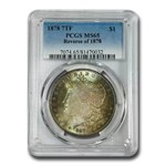 1878 Morgan Dollar 7 TF Rev of 78 MS-65 PCGS (Beautiful Toning)