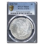 1878 Morgan Dollar 7 TF Rev of 78 MS-65 PCGS