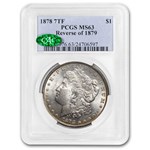 1878 Morgan Dollar 7 TF Rev of 79 MS-63 PCGS CAC