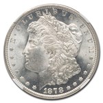 1878 Morgan Dollar 7 TF Rev of 79 MS-65 NGC