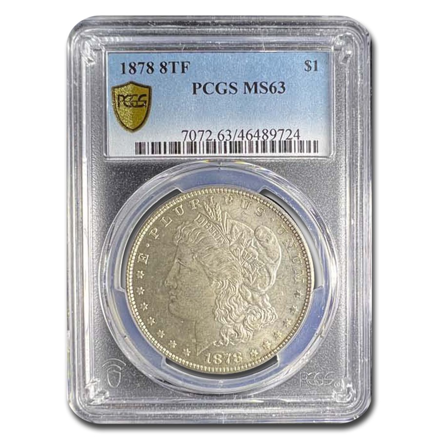 1878 Morgan Dollar 8 TF MS-63 PCGS (Toned)