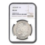 1878 Morgan Dollar 8 TF MS-64 NGC