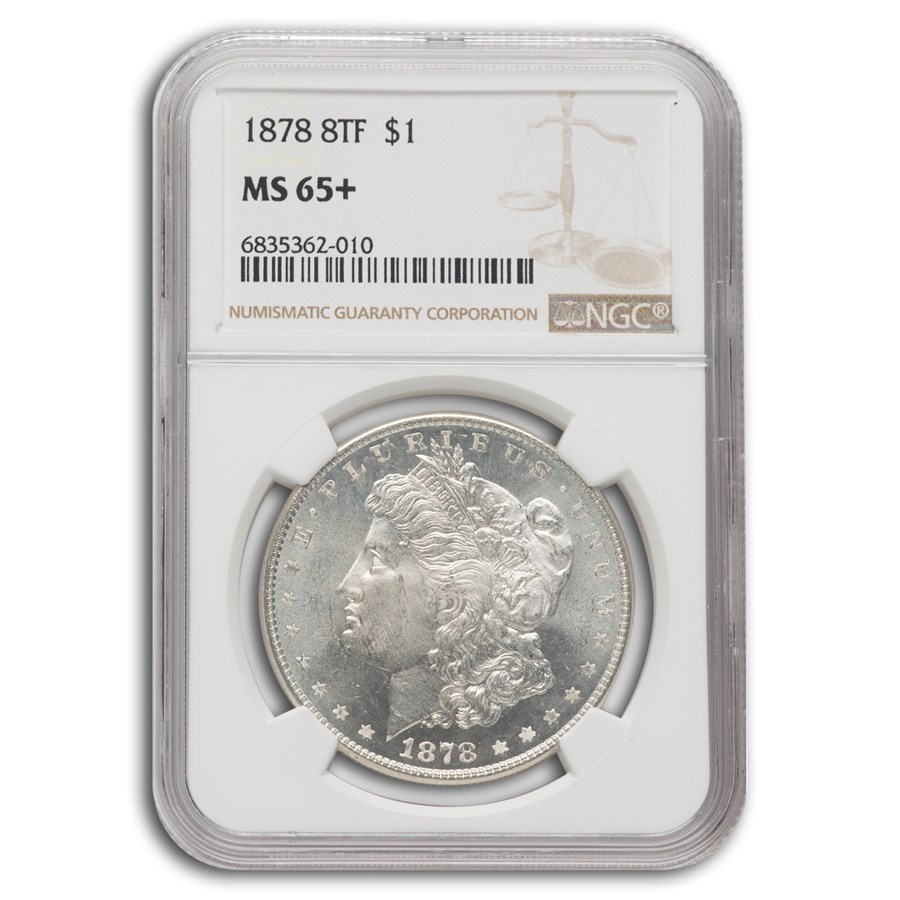 1878 Morgan Dollar 8 TF MS-65+ NGC