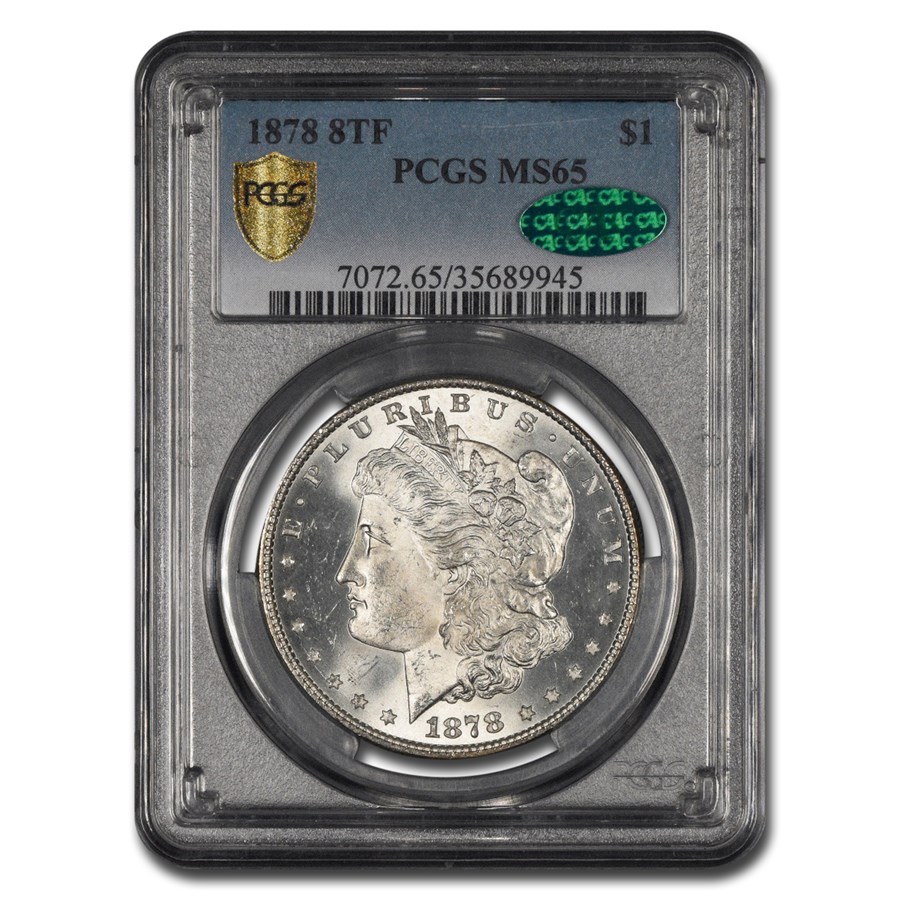 1878 Morgan Dollar 8 TF MS-65 PCGS CAC