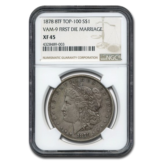 Buy 1878 Morgan Dollar 8 TF XF-45 NGC (VAM 9 1st Die Pair, Top-100) | APMEX