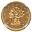 1878-S $2.50 Liberty Gold Quarter Eagle MS-64 NGC