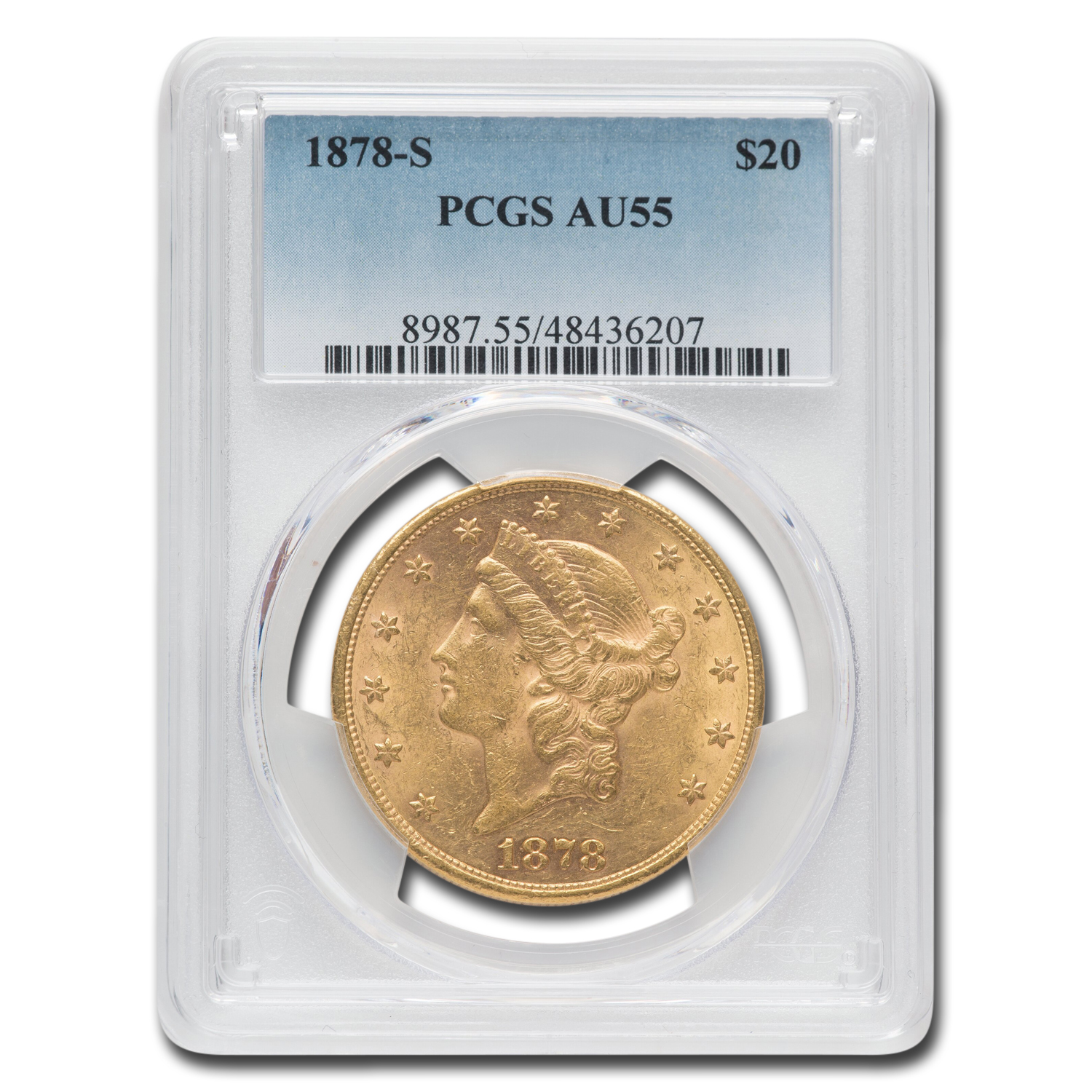 Buy 1878-S $20 Liberty Gold Double Eagle AU-55 PCGS | APMEX