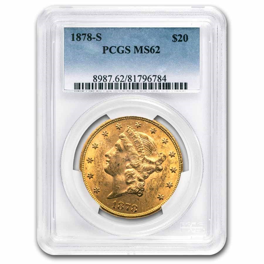 1878-S $20 Liberty Gold Double Eagle MS-62 PCGS
