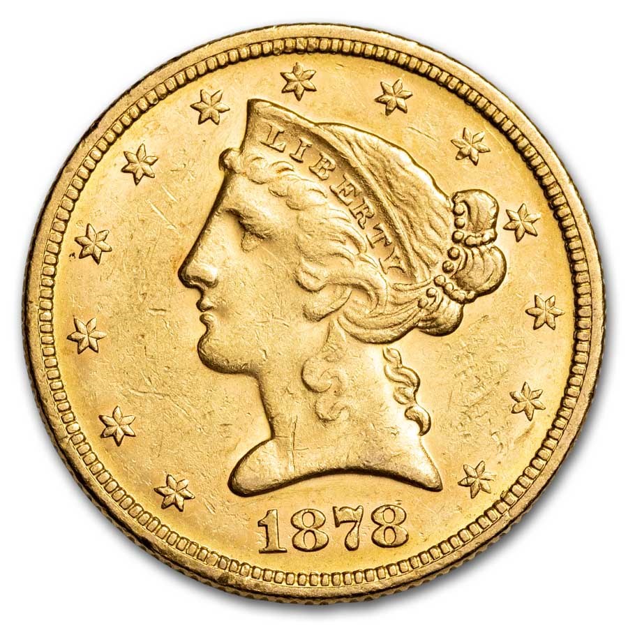 1878-S $5 Liberty Gold Half Eagle AU