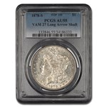 1878-S Morgan Dollar AU-55 PCGS (VAM-27 Long Arrow Shaft Top 100)