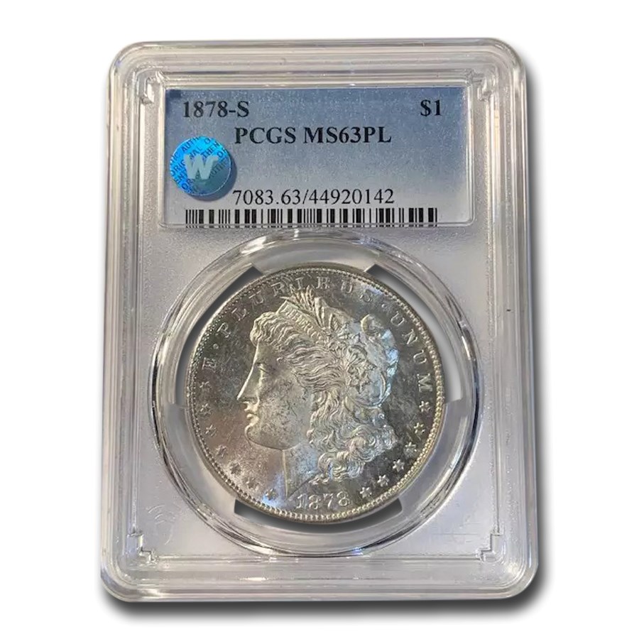 Buy 1878-S Morgan Dollar MS-63 PL Proof Like PCGS | APMEX