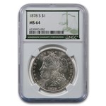 1878-S Morgan Dollar MS-64 NGC (Green Label)