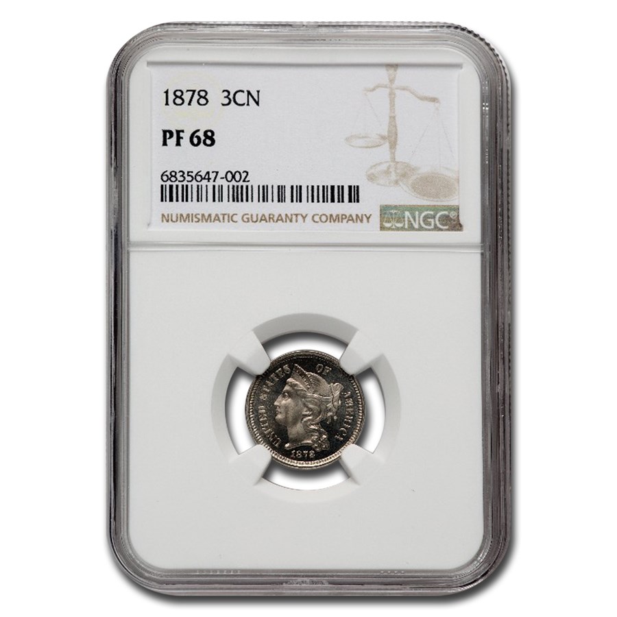 1878 Three Cent Nickel PF-68 NGC