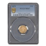 1879 $1 Indian Head Gold MS-67 PCGS