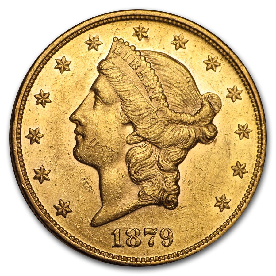 1879 $20 Liberty Gold Double Eagle AU