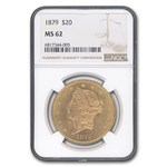 1879 $20 Liberty Gold Double Eagle MS-62 NGC